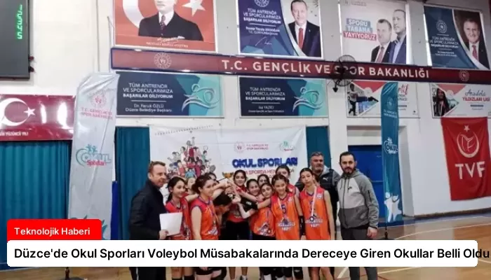 Düzce’de Okul Sporları Voleybol Müsabakalarında Dereceye Giren Okullar Belli Oldu