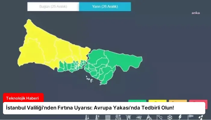 İstanbul Valiliği’nden Fırtına Uyarısı: Avrupa Yakası’nda Tedbirli Olun!