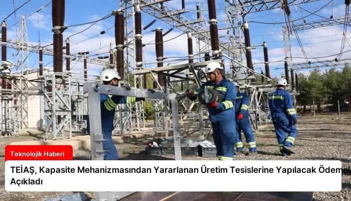TEİAŞ, Kapasite Mehanizmasından Yararlanan Üretim Tesislerine Yapılacak Ödemeleri Açıkladı