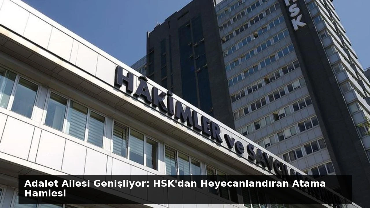 Adalet Ailesi Genişliyor: HSK’dan Heyecanlandıran Atama Hamlesi