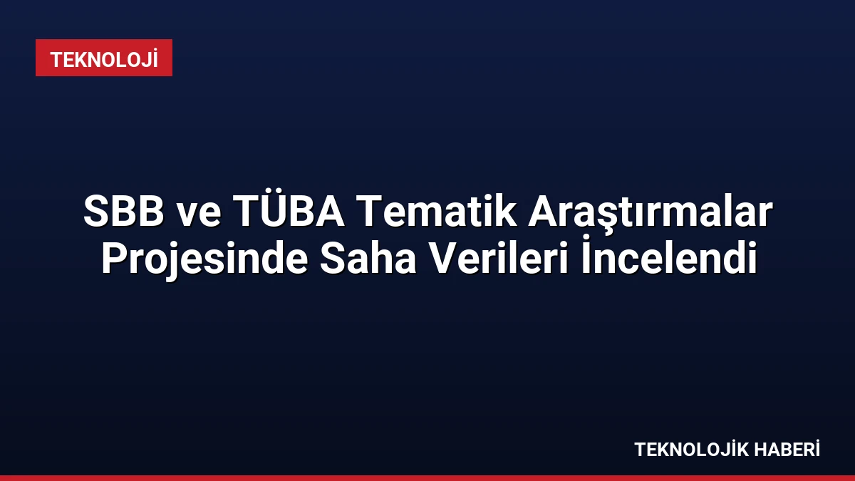 SBB ve TÜBA Tematik Araştırmalar Projesinde Saha Verileri İncelendi