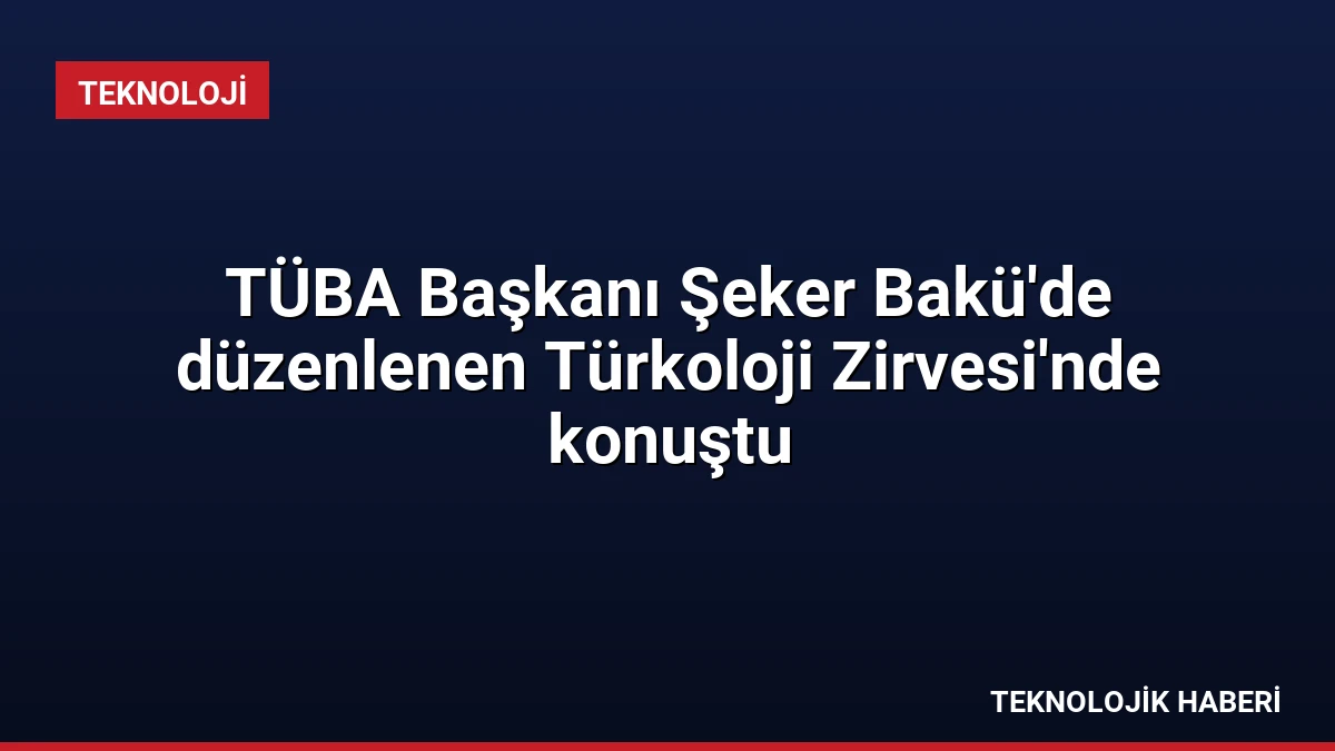 TÜBA Başkanı Şeker Bakü’de düzenlenen Türkoloji Zirvesi’nde konuştu