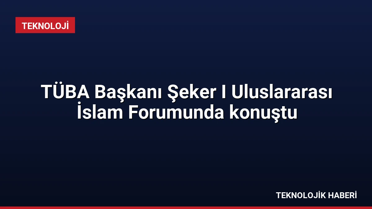 TÜBA Başkanı Şeker I Uluslararası İslam Forumunda konuştu