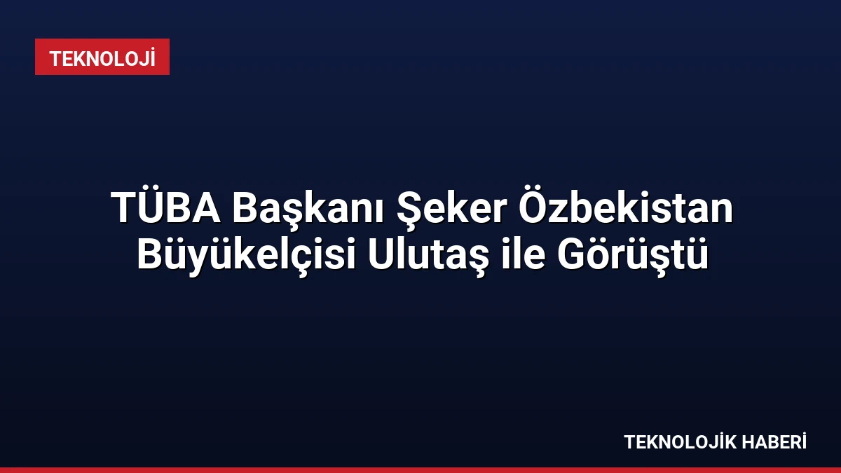 TÜBA Başkanı Şeker Özbekistan Büyükelçisi Ulutaş ile Görüştü