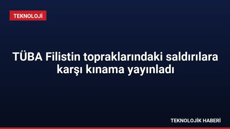 TÜBA Filistin topraklarındaki saldırılara karşı kınama yayınladı