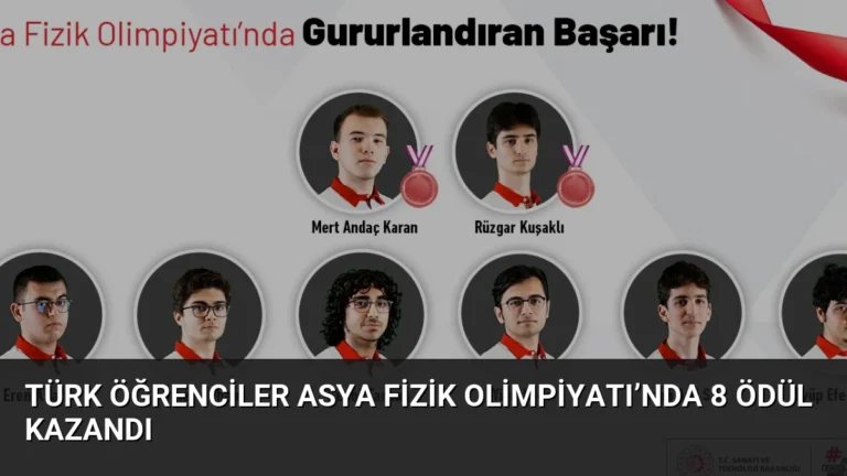 Türk Öğrenciler Asya Fizik Olimpiyatı’nda 8 Ödül Kazandı
