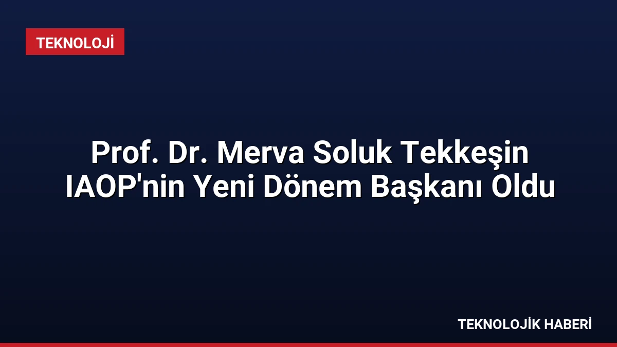 Prof. Dr. Merva Soluk Tekkeşin IAOP’nin Yeni Dönem Başkanı Oldu