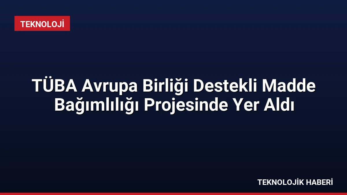 TÜBA Avrupa Birliği Destekli Madde Bağımlılığı Projesinde Yer Aldı