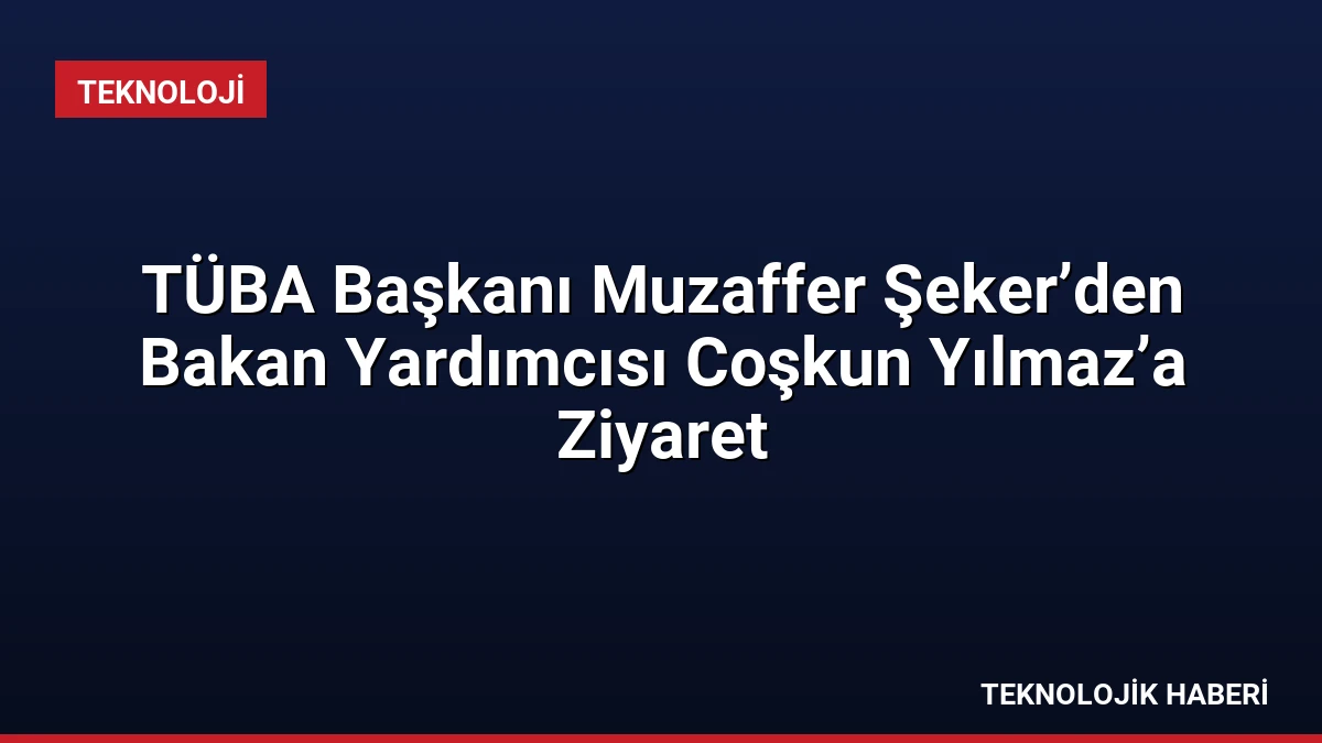 TÜBA Başkanı Muzaffer Şeker’den Bakan Yardımcısı Coşkun Yılmaz’a Ziyaret