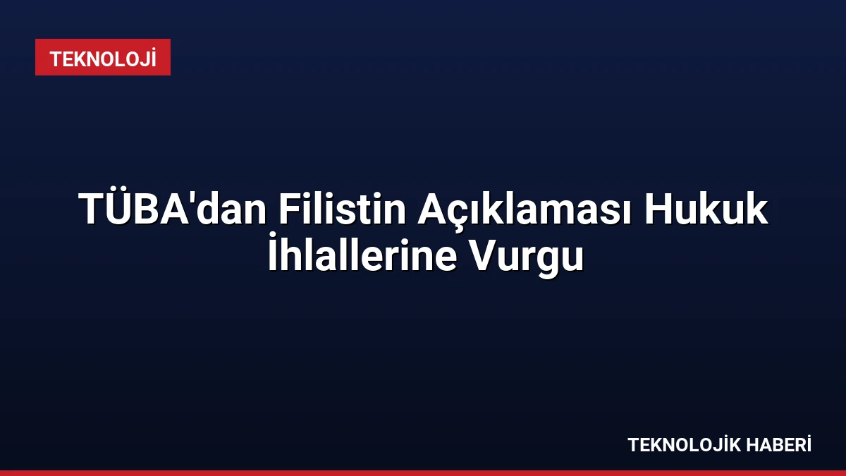TÜBA’dan Filistin Açıklaması Hukuk İhlallerine Vurgu