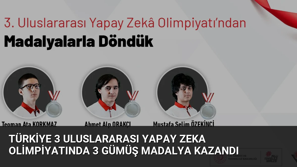 Türkiye 3 Uluslararası Yapay Zeka Olimpiyatında 3 Gümüş Madalya Kazandı